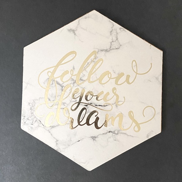 “FOLLOW YOUR DREAMS” Wood Wall Decor - Picture 1 of 2